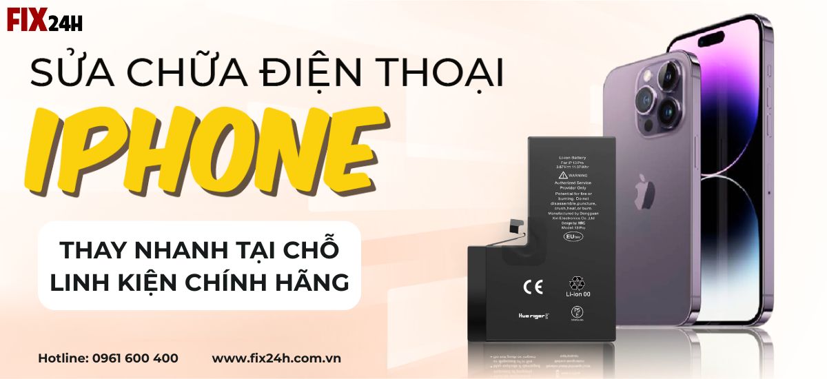 Sửa chữa iPhone uy tín, linh kiện chính hãng, bảo hành 12 tháng
