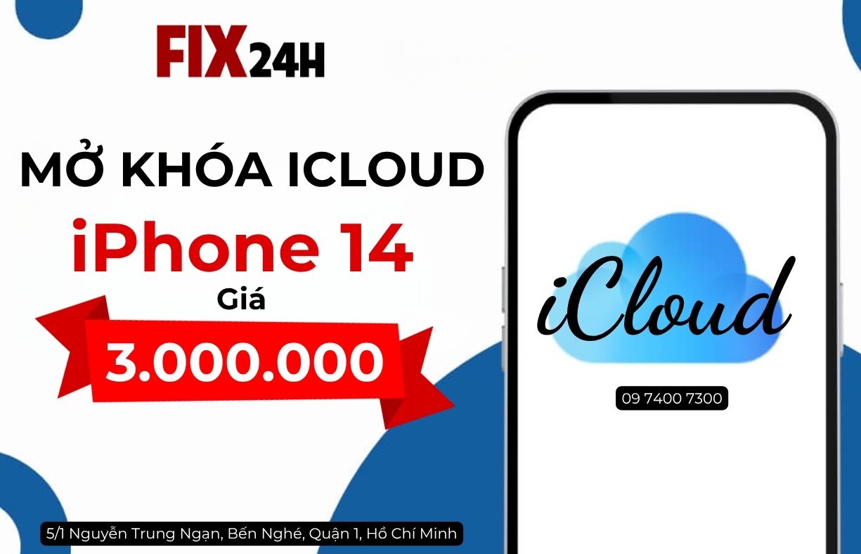 Mở khóa iCloud iPhone 14 giá bao nhiêu? giá mở khóa chỉ 3.000.000 đồng
