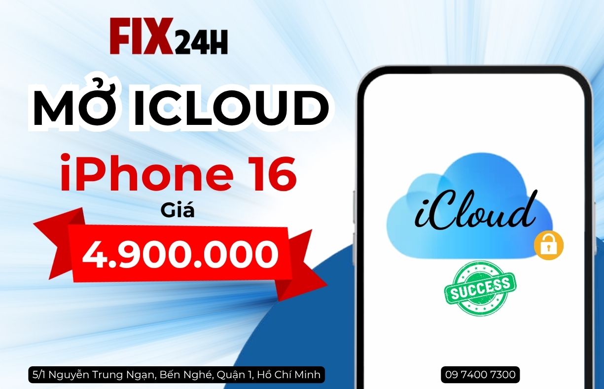 Mở khóa iCloud iPhone 16 giá bao nhiêu?