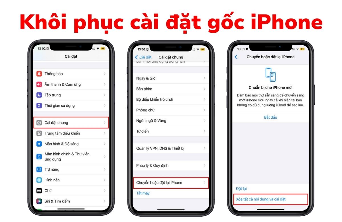 Khôi phục cài đặt gốc iPhone