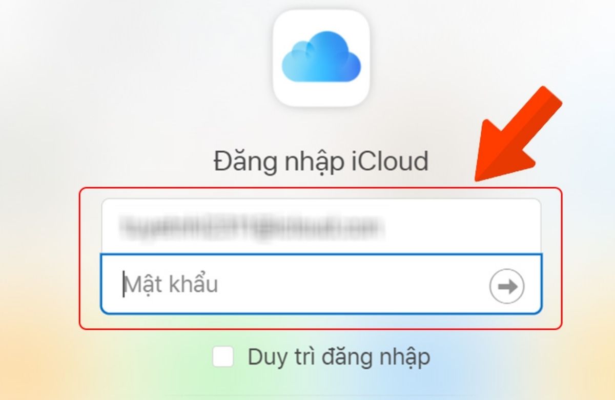 Nhập tài khoản Apple ID và Mật khẩu