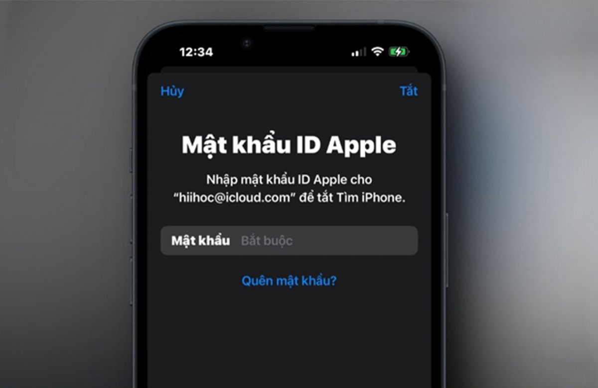 Quên mật khẩu iCloud