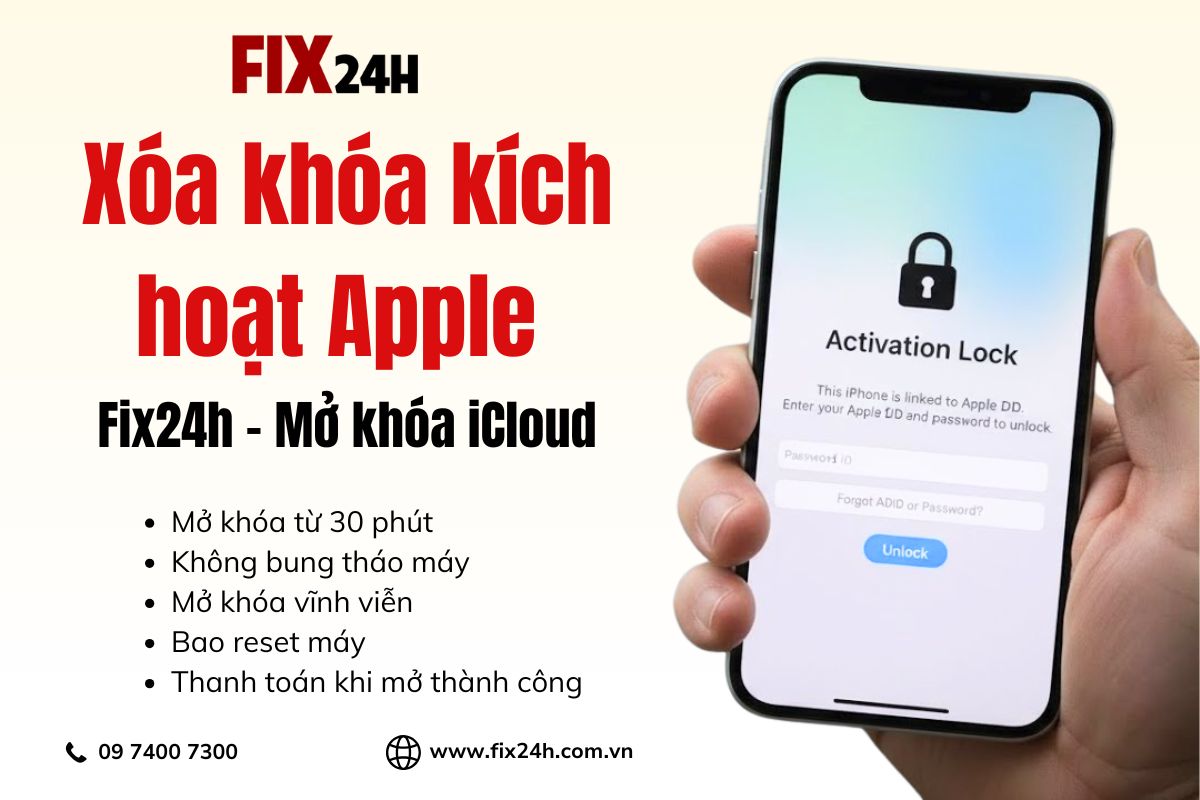 Xóa khóa kích hoạt Apple – Mở khóa iCloud nhanh chóng, giá rẻ
