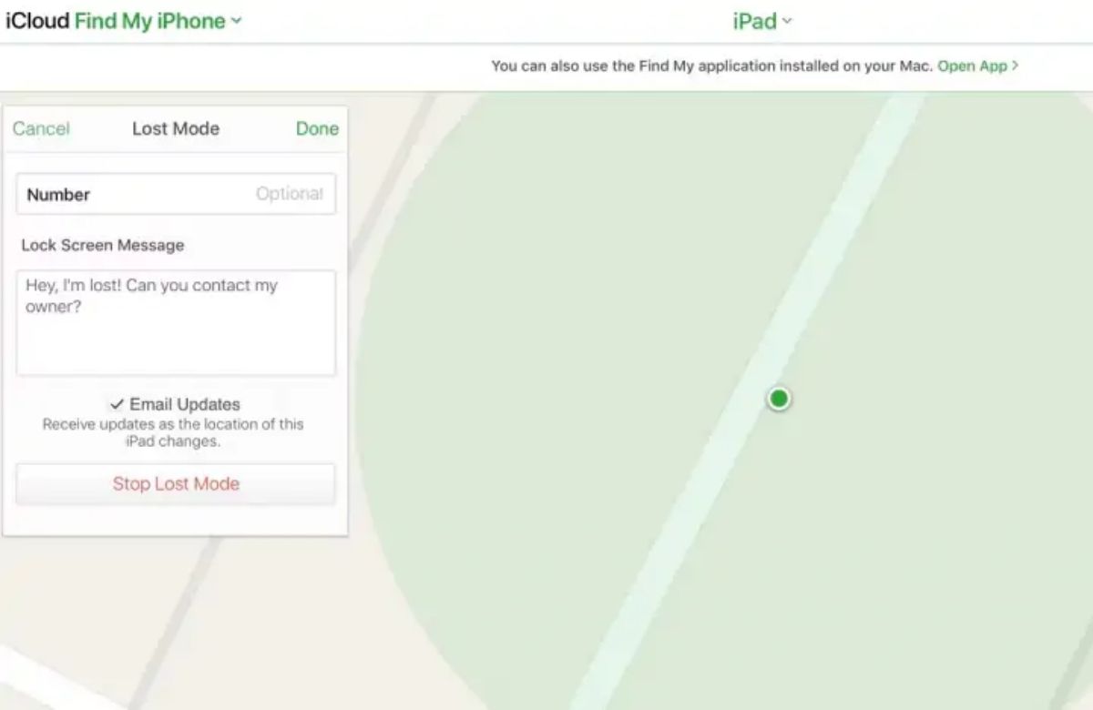 Dừng chế độ mất (Stop Lost Mode)