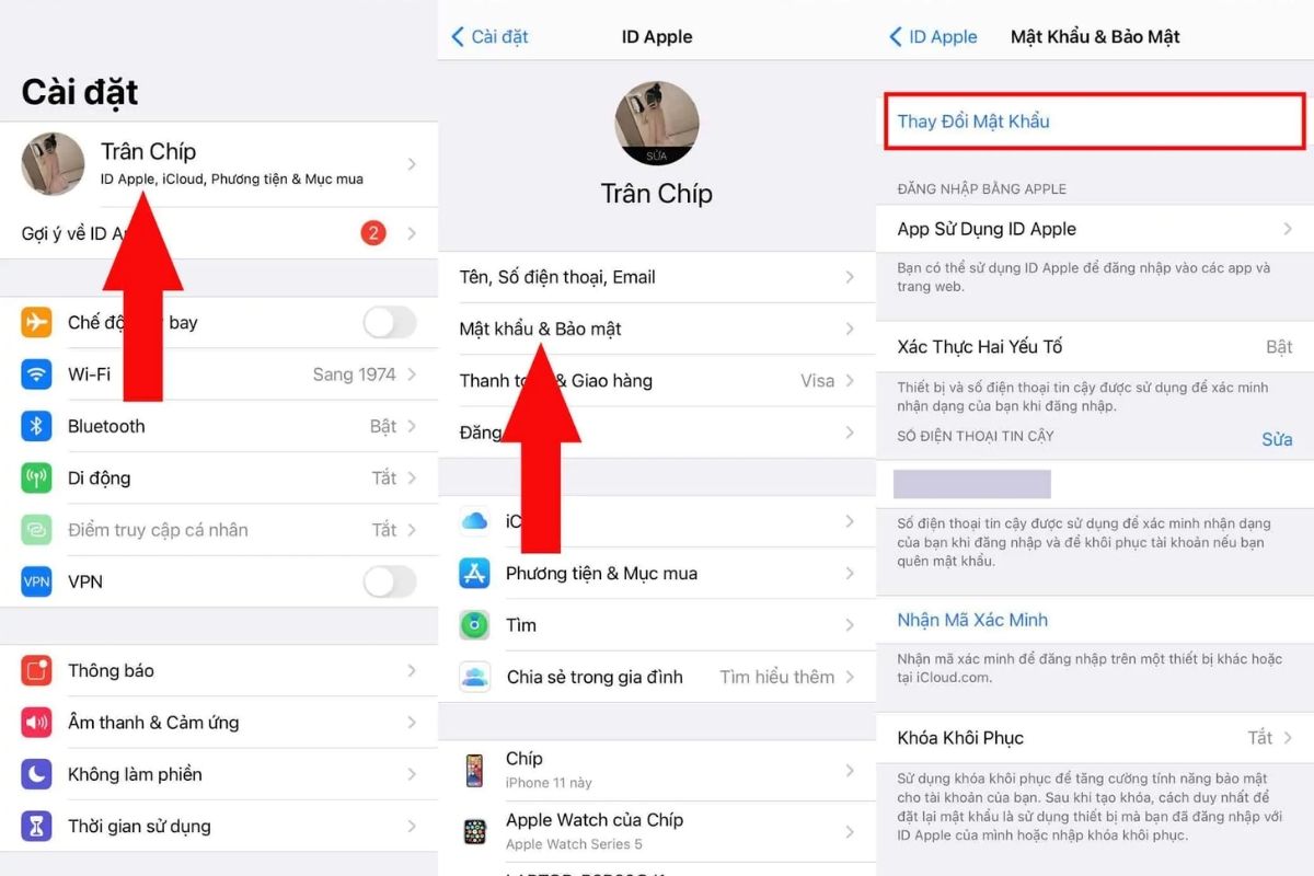Thay đổi mật khẩu Apple ID trên điện thoại