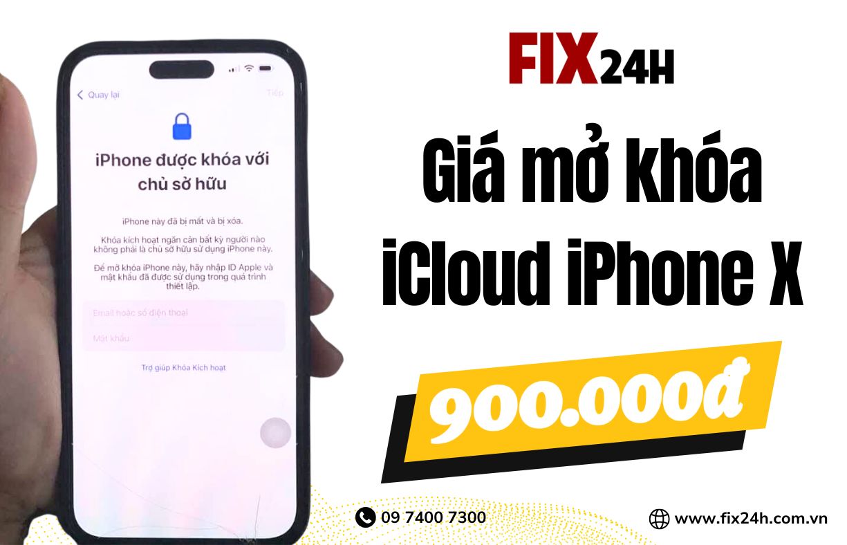 Giá mở khóa iCloud iPhone X giá rẻ, mở nhanh chóng chỉ từ 30 phút