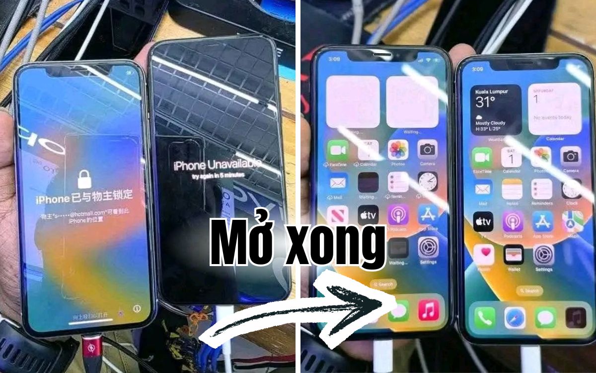 Mở khóa iCloud không bung tháo máy