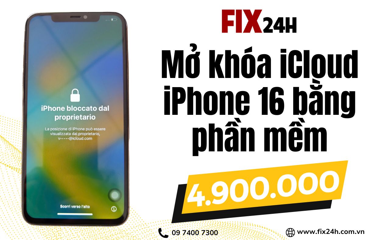 Mở khóa iCloud iPhone 16 bằng phần mềm