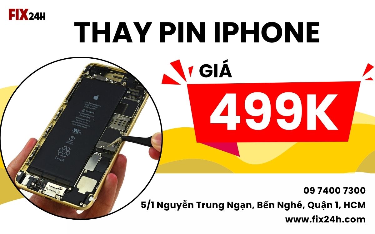 Thay pin iPhone chỉ 499k
