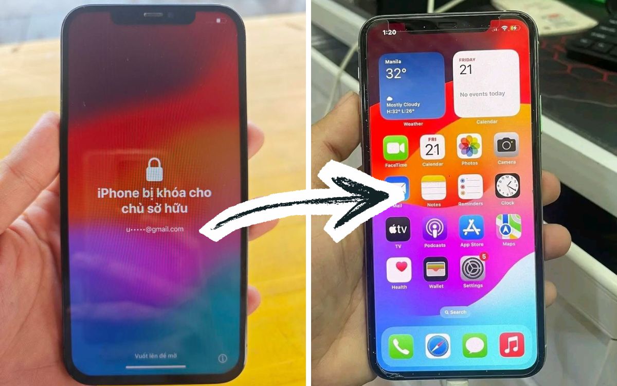 Máy mở khóa iCloud xong trắng như máy mới, bao reset sau mở