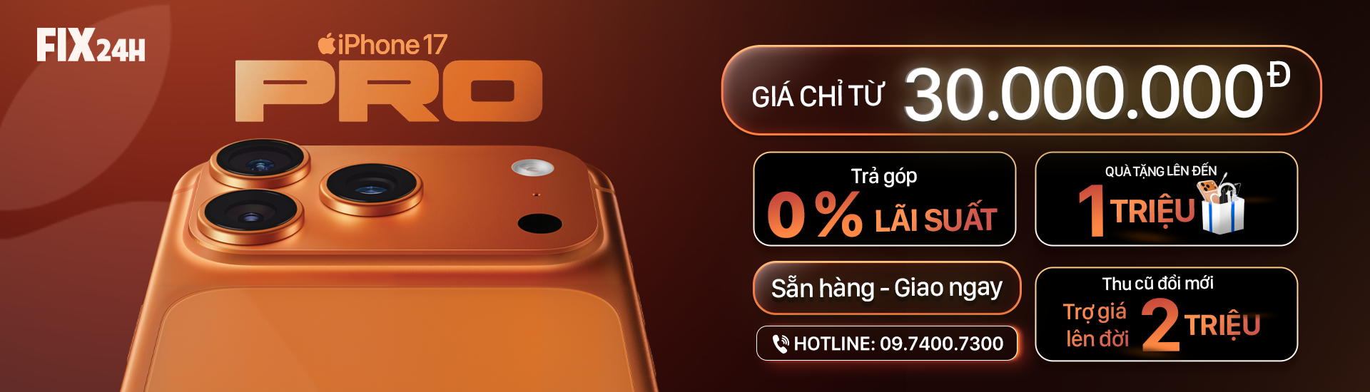 Banner Fix24h iPhone 17 Pro