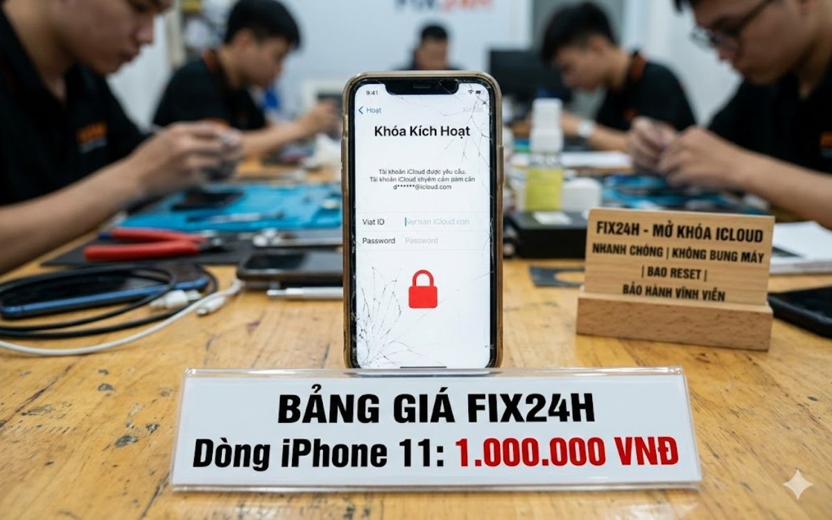 Giá mở icloud 11 tại Fix2h đang niêm yết là 1 triệu