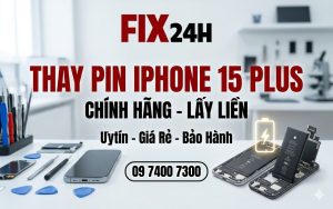 Thay pin iPhone 15 Plus chính hãng lấy liền trong 30 phút