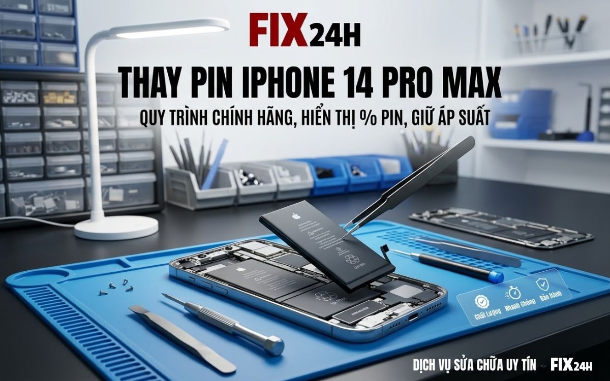 Thay pin iPhone 14 Pro Max chính hãng lấy liền tại Quận 1