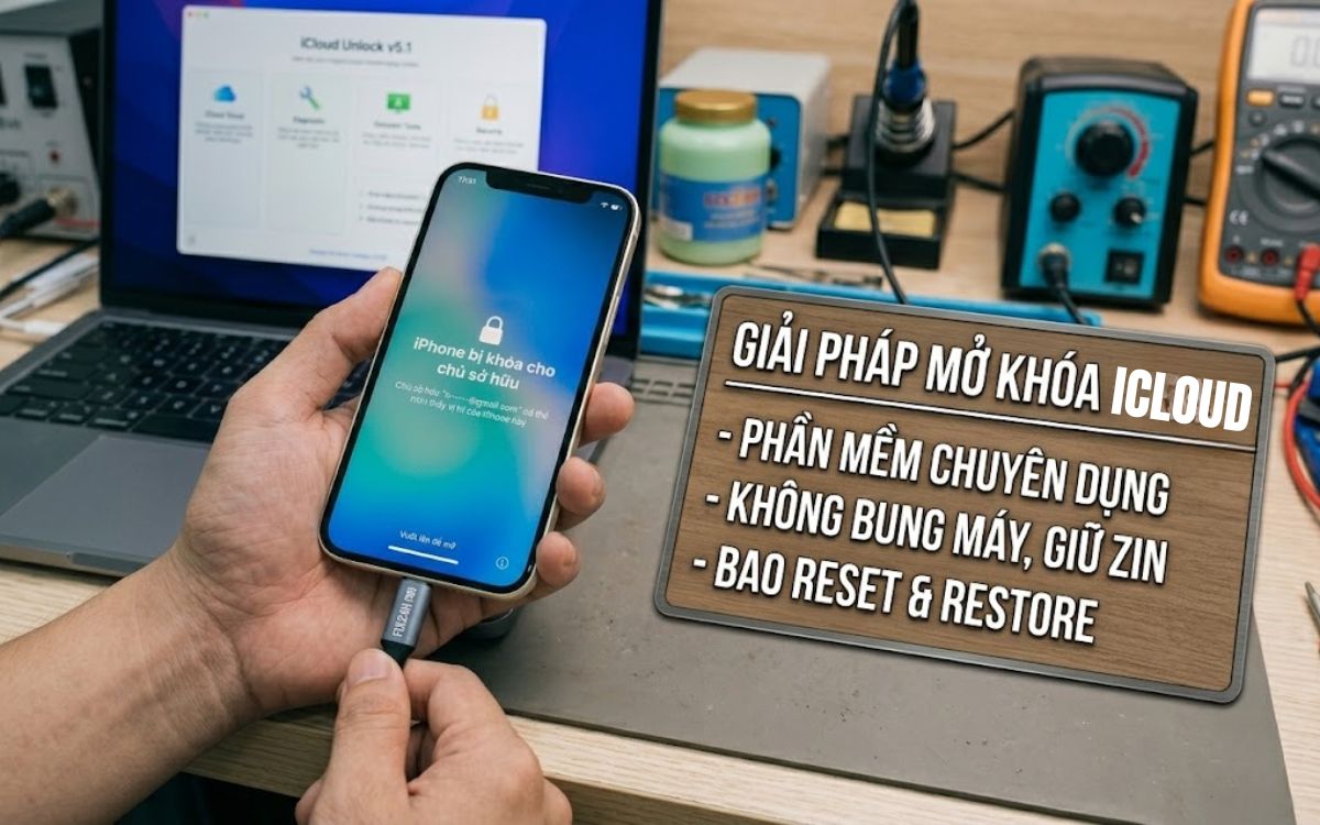 Giải pháp mở kháo iCloud nhanh chóng bằng phần mềm không bung tháo máy