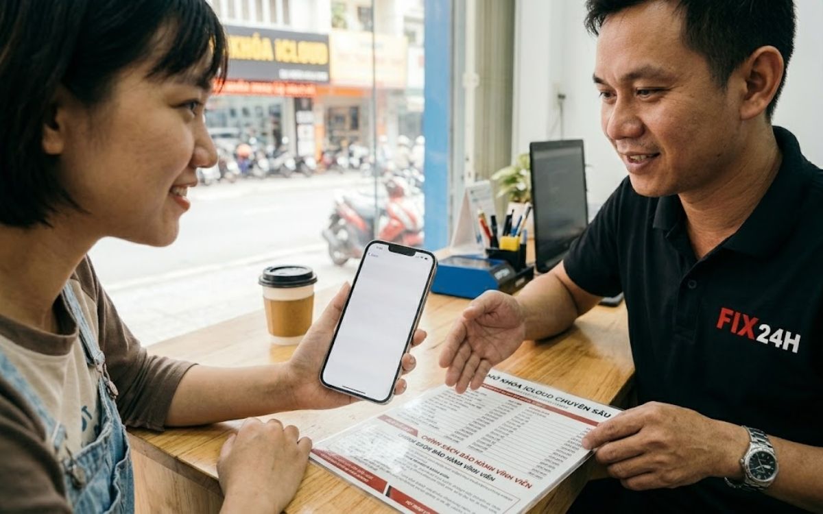 Dịch vụ mở khóa iCloud iPhone tại cửa hàng Fix24h được đánh giá cao tại TPHCM