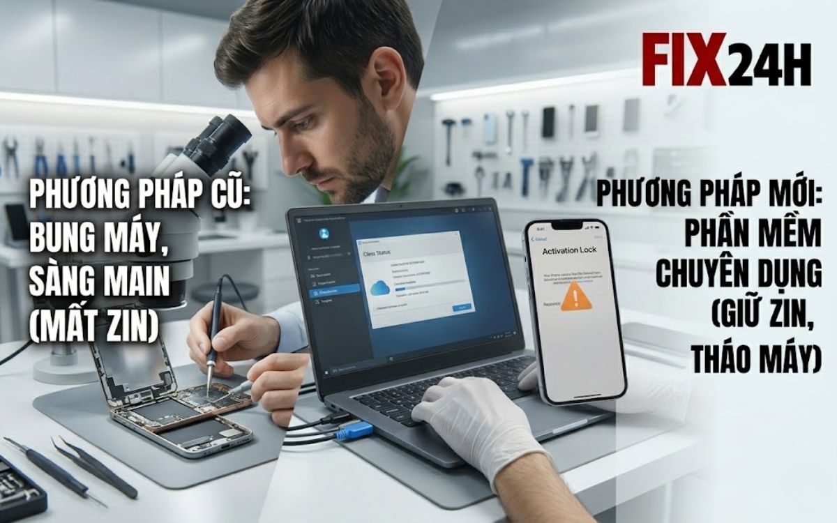So sánh gỡ iCloud bằng phần mềm chuyên dụng và phần cứng