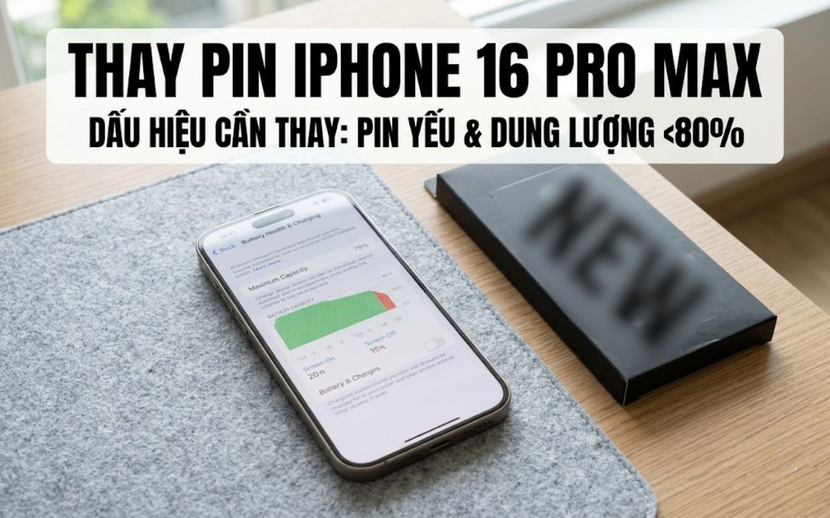 Pin yếu báo dung lượng Pin dưới 80% là mức nên thay Pin
