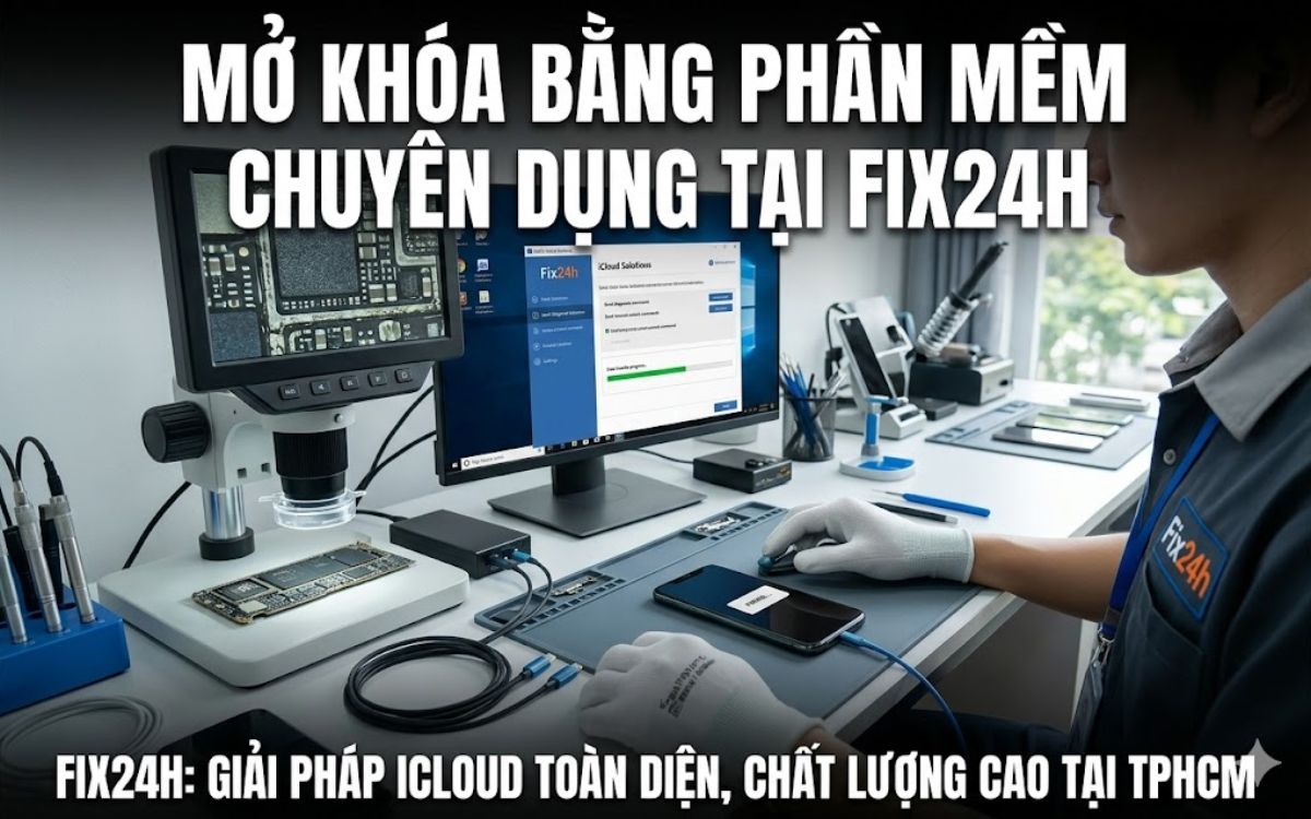 Mở khóa iCloud iPhone 11 Pro bằng phần mềm chuyên dụng, không bung tháo máy