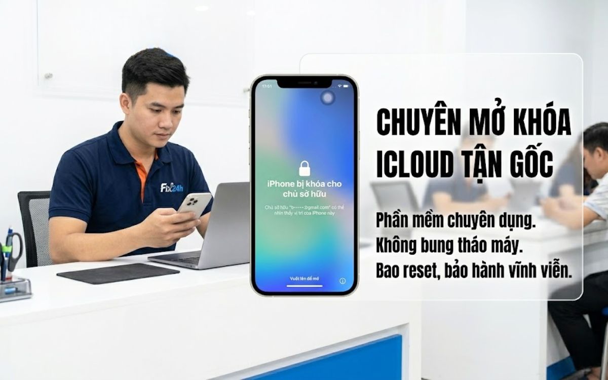 Mở khóa iPhone quên Apple ID iPhone bằng phần mềm không bung tháo máy