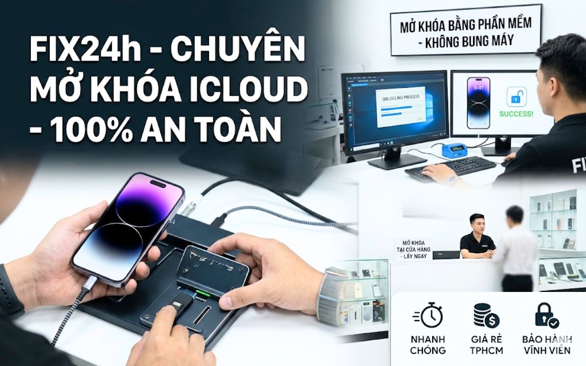 Dịch vụ bẻ khóa iCloud iPhone 14 chuyên nghiệp tại Fix24h