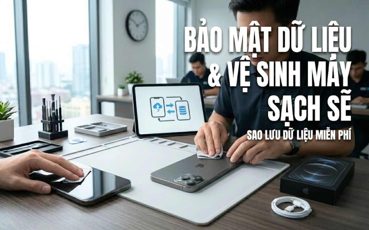 Thu iPhone 12 Pro Max 256gb giá cao, bảo mật dữ liệu và hỗ trợ sao lưu dữ liệu sau khi bán
