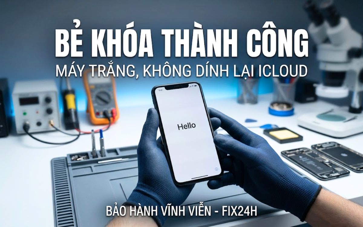 Bẻ khóa iCloud iPhone 11 Pro trắng máy, bao reset sau khi mở
