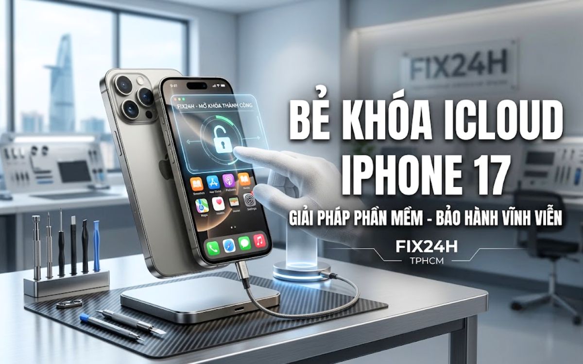 Bẻ khóa iCloud iPhone 17 bằng phần mềm không bung tháo máy, giữ nguyên Zin máy