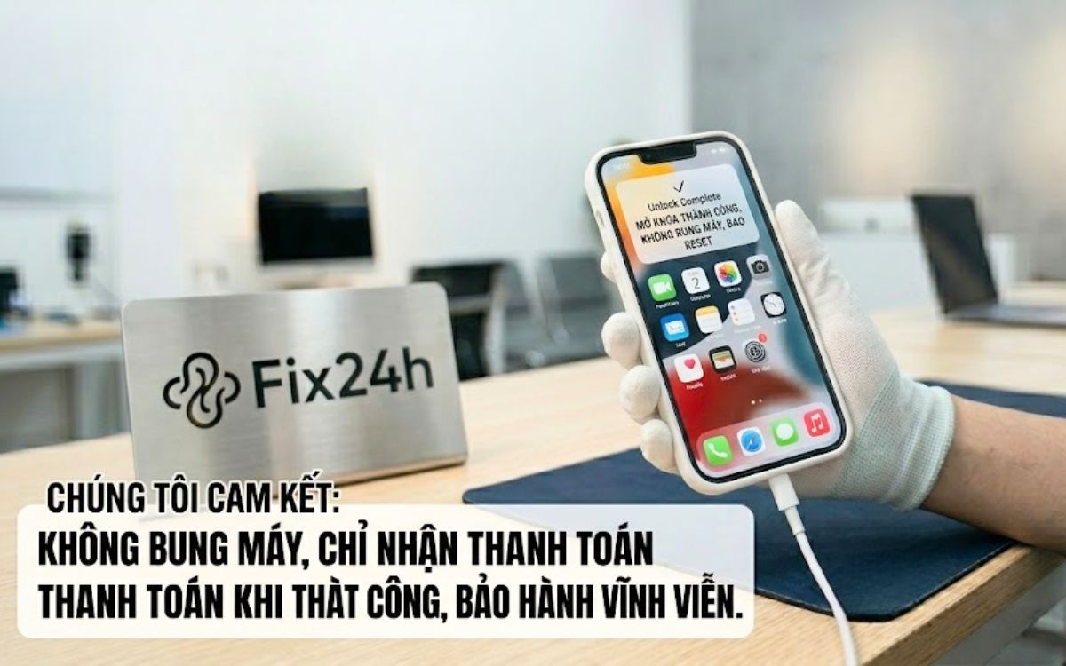 Mở khóa iCloud thành công mới nhận thanh toán, đảm bảo an toàn cho máy