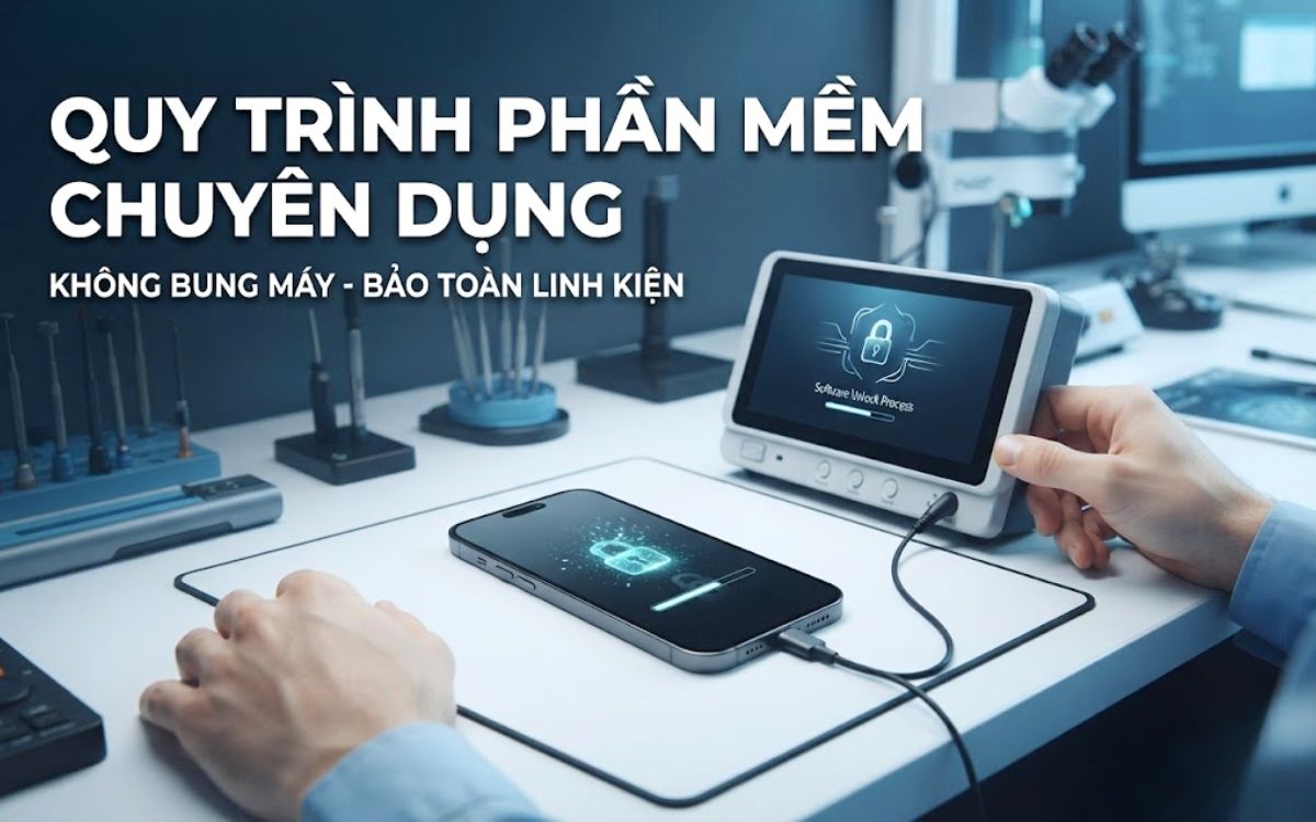 Bẻ khóa icloud iphone 17 Pro bằng phần mềm không bung tháo máy