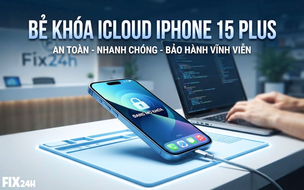 Bẻ khóa icloud iphone 15 plus nhanh chóng