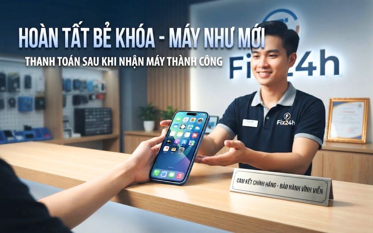 Fix24h – Địa chỉ bẻ khóa icloud iphone 15 plus uy tín tại TPHCM