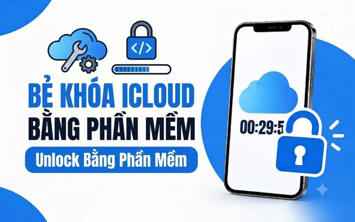Bẻ iCloud iPhone bằng phần mềm không bung tháo máy