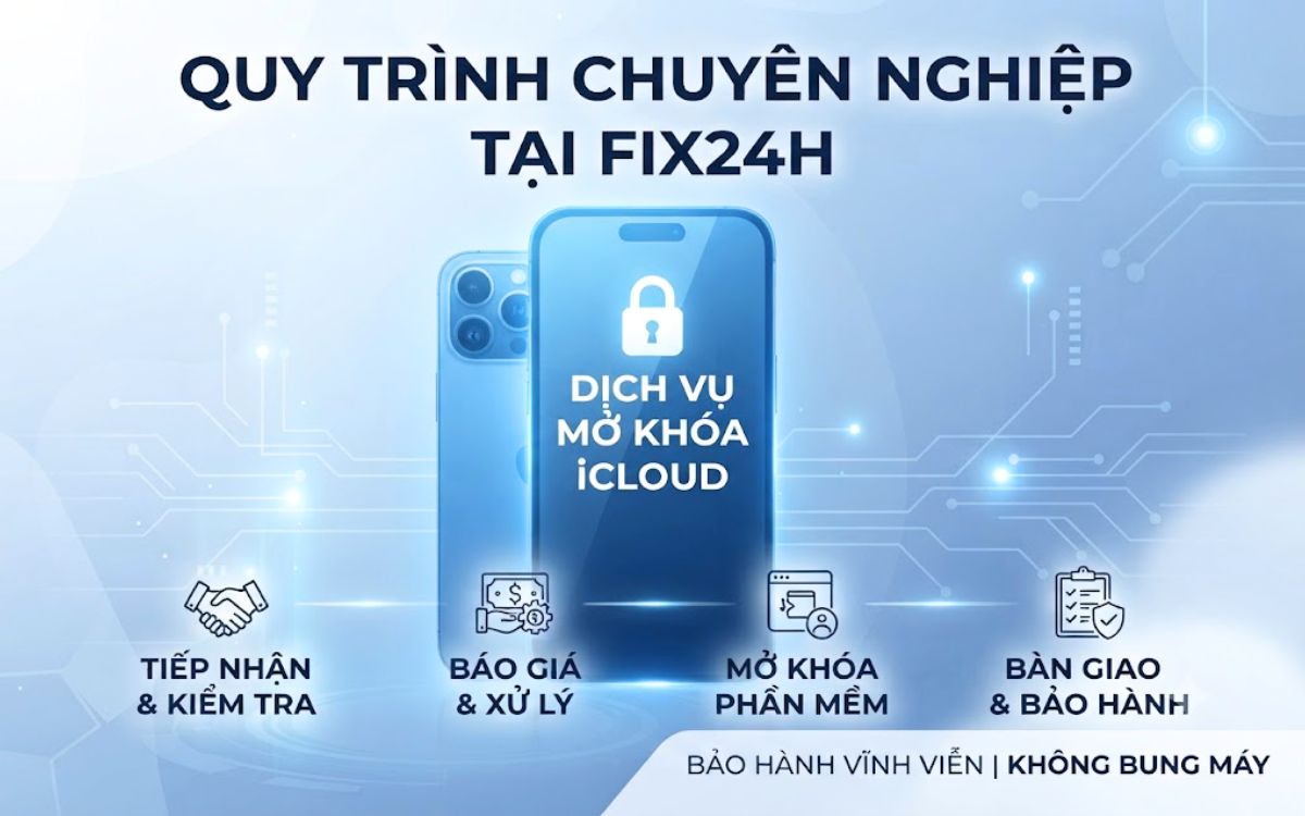 Bẻ khóa iCloud khi bị khóa bằng phương pháp phần mềm không bung tháo máy