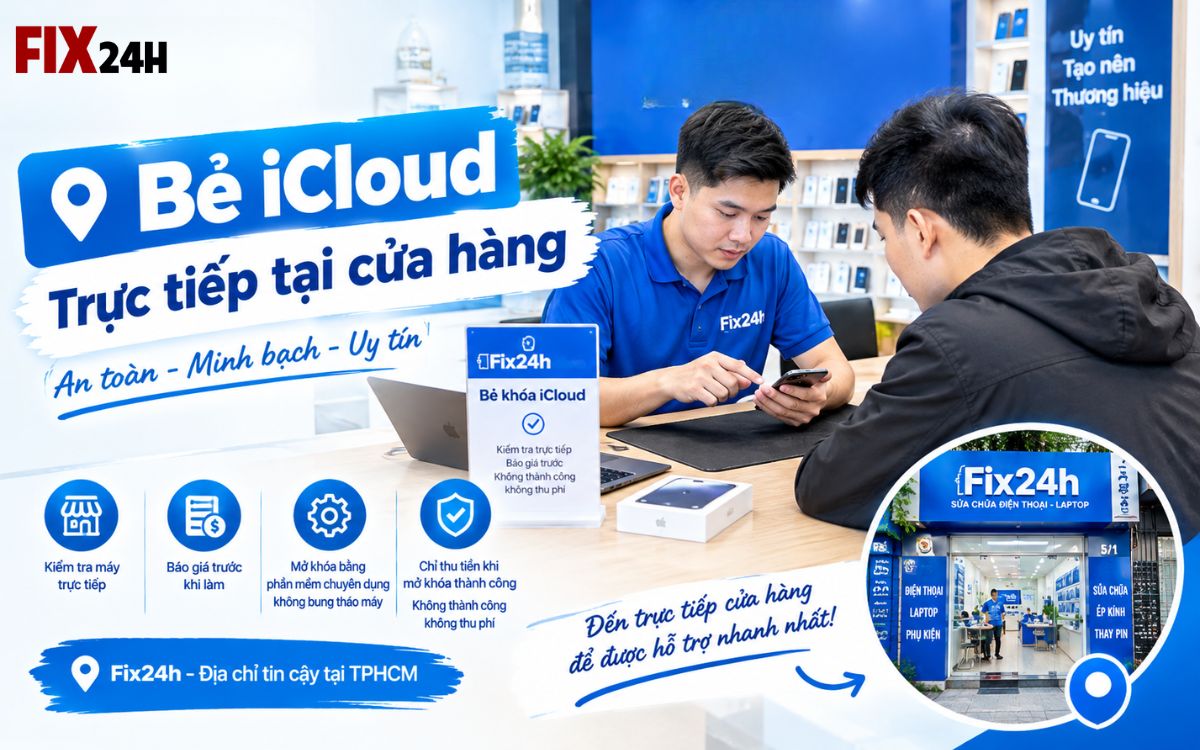 Bẻ khóa iCloud 13 Pro Max trực tiếp tại cửa hàng