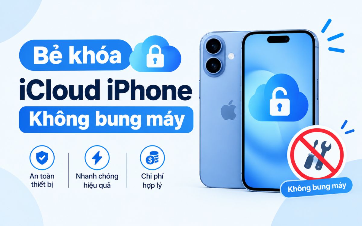 Bẻ khoá iCloud 16 bằng phần mềm không bung tháo máy