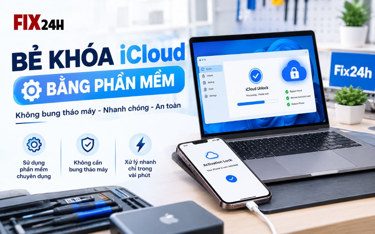Bẻ khóa iCloud 18 bằng phần mềm không bung tháo máy