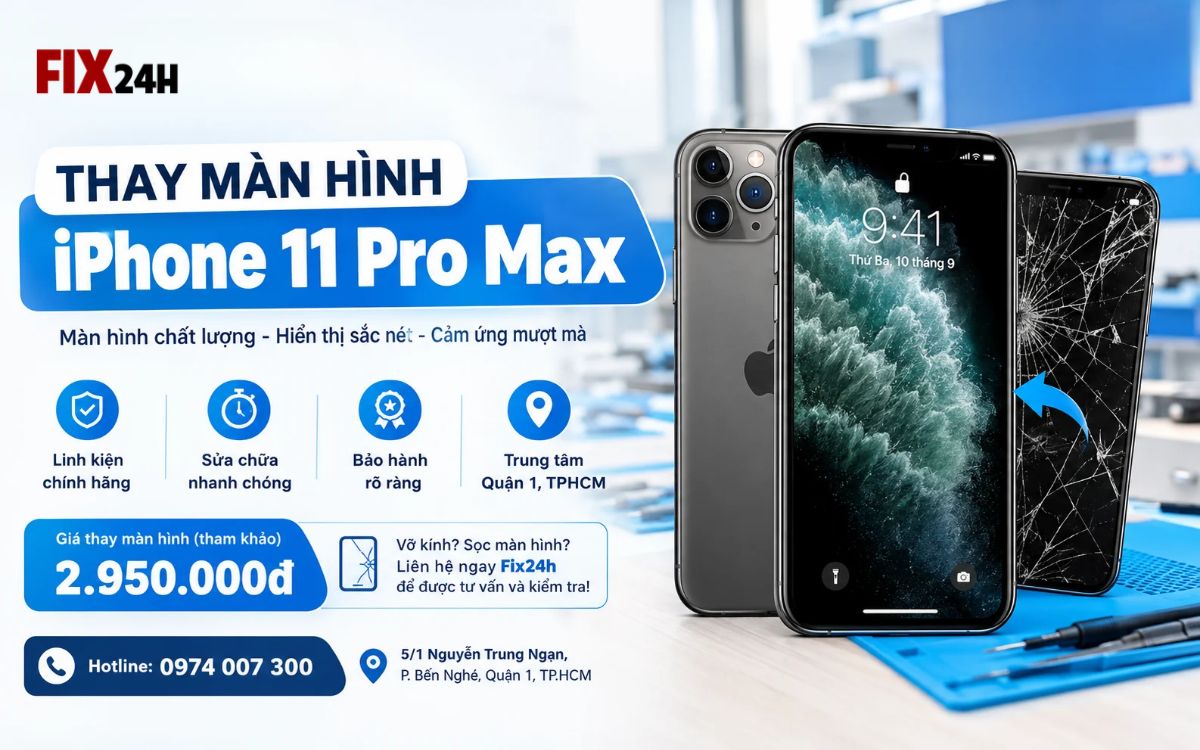 Thay màn hình iphone 11 Pro Max