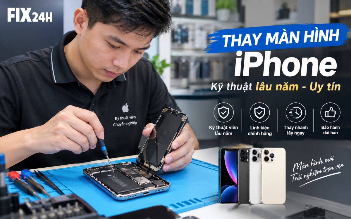 Thay màn hình iphone 13 Pro bởi đội ngũ kỹ thuật lâu năm trong nghề