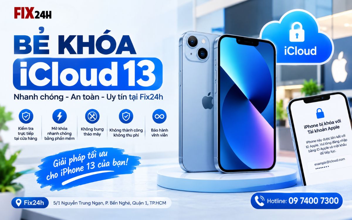 Bẻ khóa iCloud 13 nhanh chóng, trực tiếp tại TPHCM
